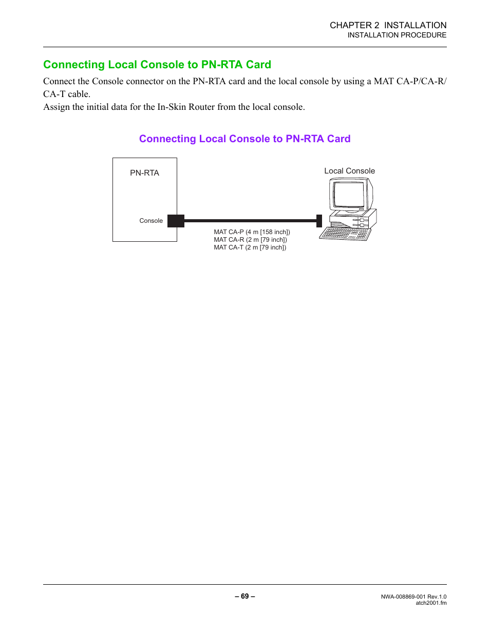 Connecting local console to pn-rta card | NEC NEAX IPS NWA-008869-001 User Manual | Page 79 / 180