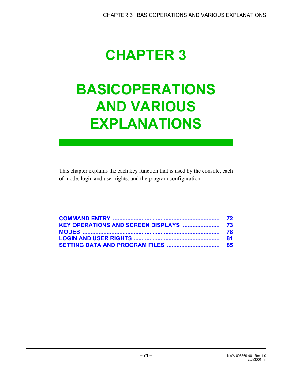 Chapter 3 basicoperations and various explanations | NEC NEAX IPS NWA-008869-001 User Manual | Page 81 / 180