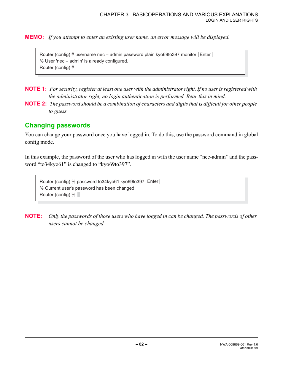 Changing passwords | NEC NEAX IPS NWA-008869-001 User Manual | Page 92 / 180