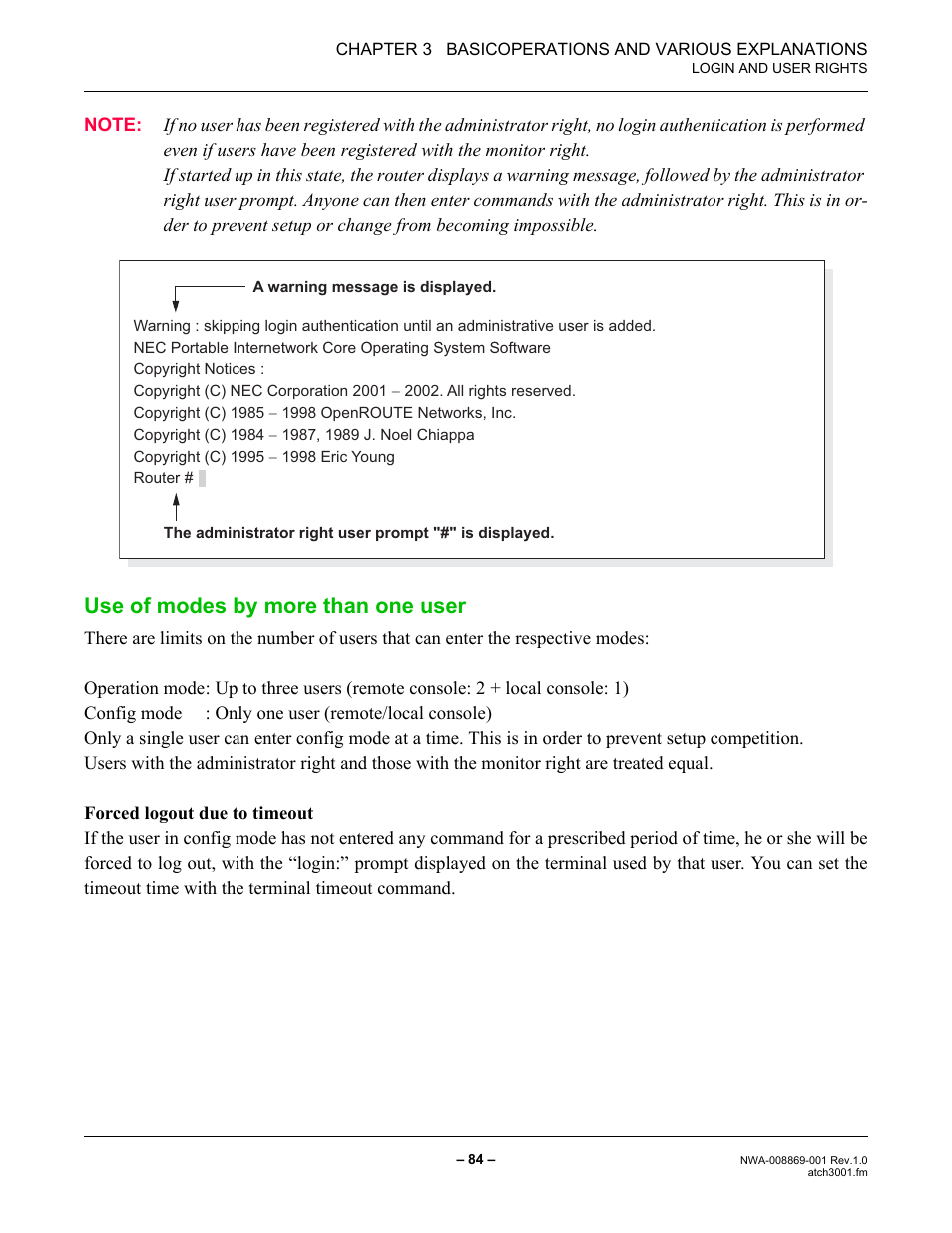 Use of modes by more than one user | NEC NEAX IPS NWA-008869-001 User Manual | Page 94 / 180