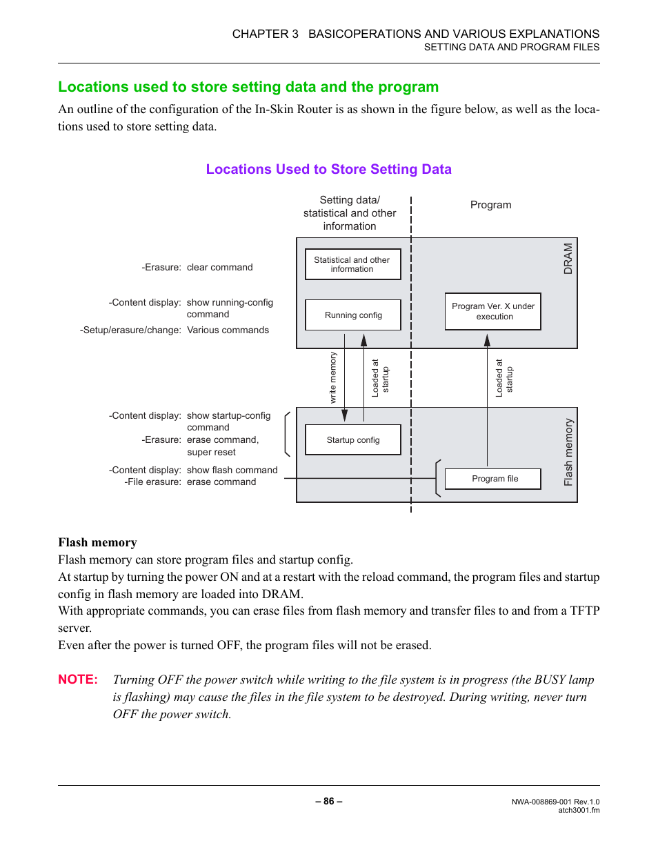 Locations used to store setting data | NEC NEAX IPS NWA-008869-001 User Manual | Page 96 / 180