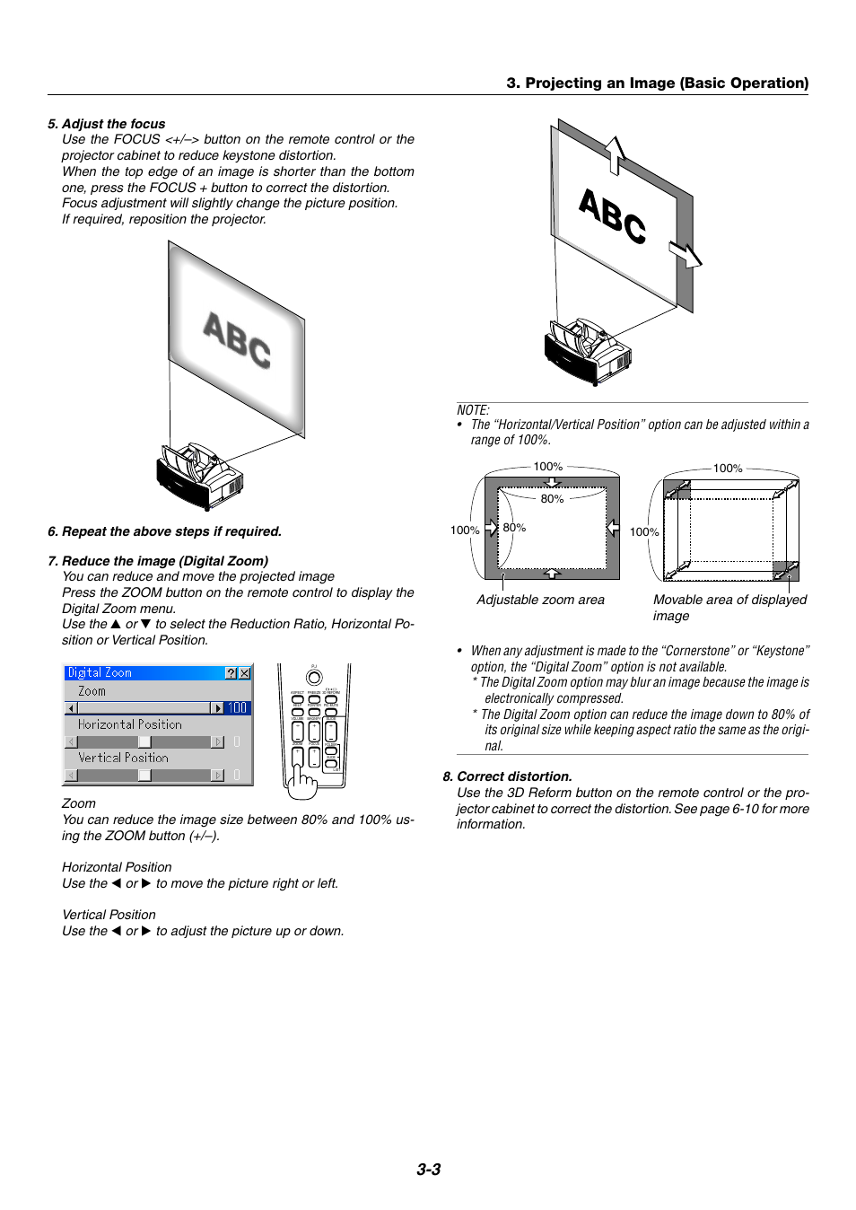 Projecting an image (basic operation) | NEC WT600 User Manual | Page 26 / 76