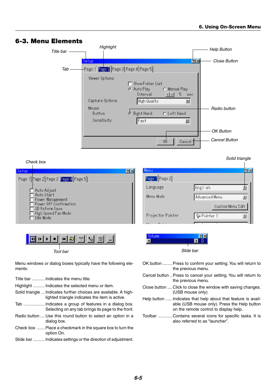 3. menu elements | NEC WT600 User Manual | Page 42 / 76