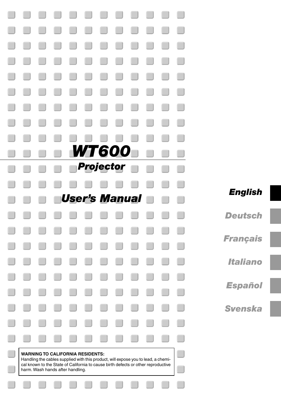 Wt600, User’s manual | NEC WT600 User Manual | Page 5 / 76