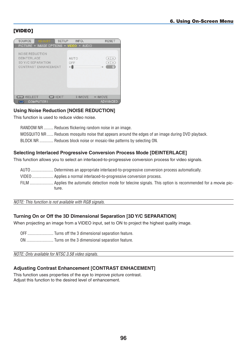 Video | NEC NP2250 User Manual | Page 110 / 183