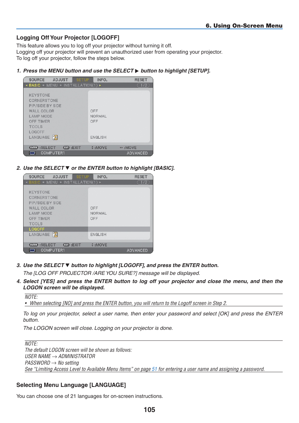NEC NP2250 User Manual | Page 119 / 183