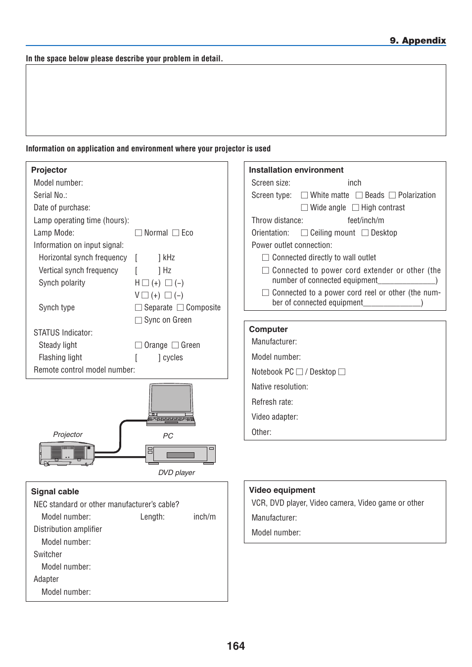 NEC NP2250 User Manual | Page 178 / 183