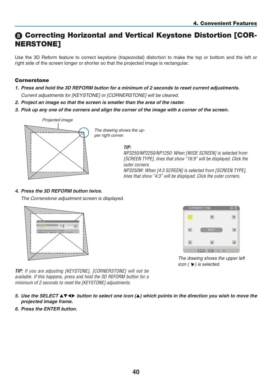 Cornerstone | NEC NP2250 User Manual | Page 54 / 183