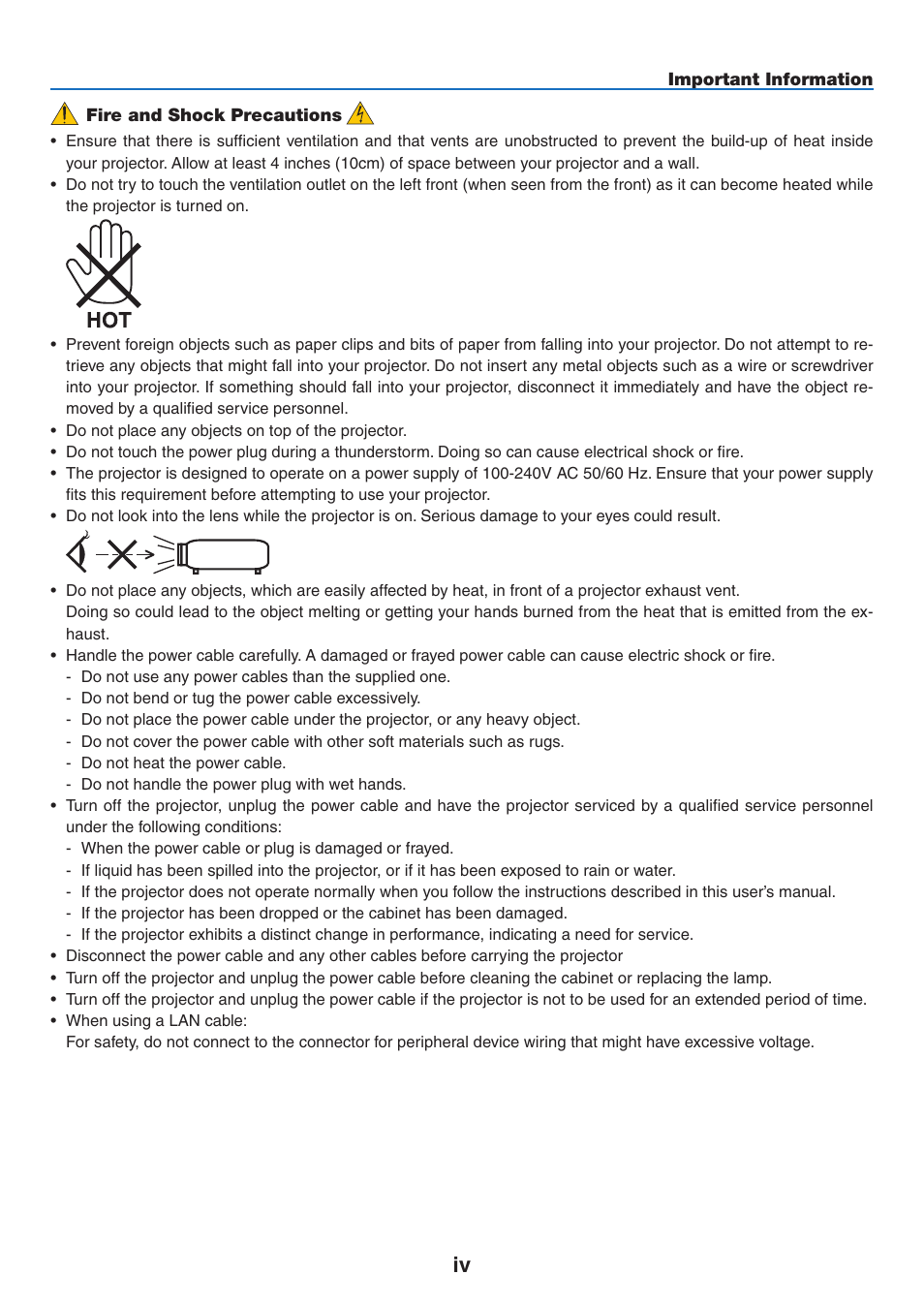 NEC NP2250 User Manual | Page 6 / 183