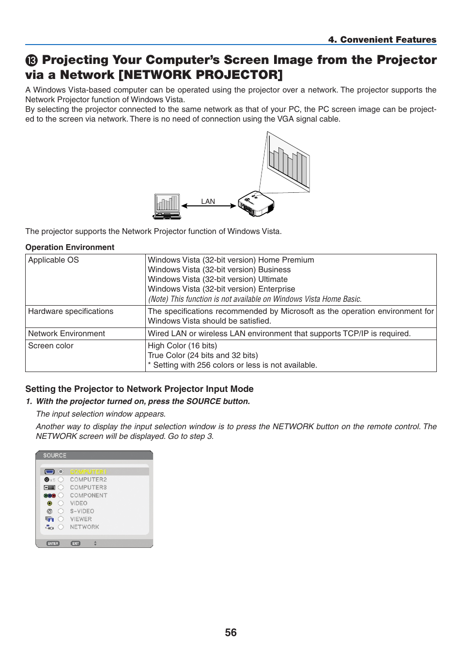 Network projector | NEC NP2250 User Manual | Page 70 / 183