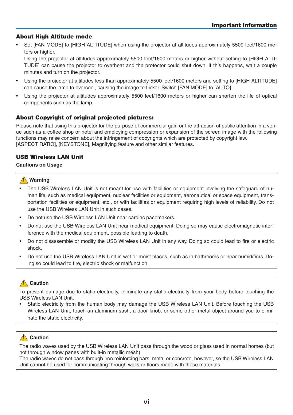 NEC NP2250 User Manual | Page 8 / 183