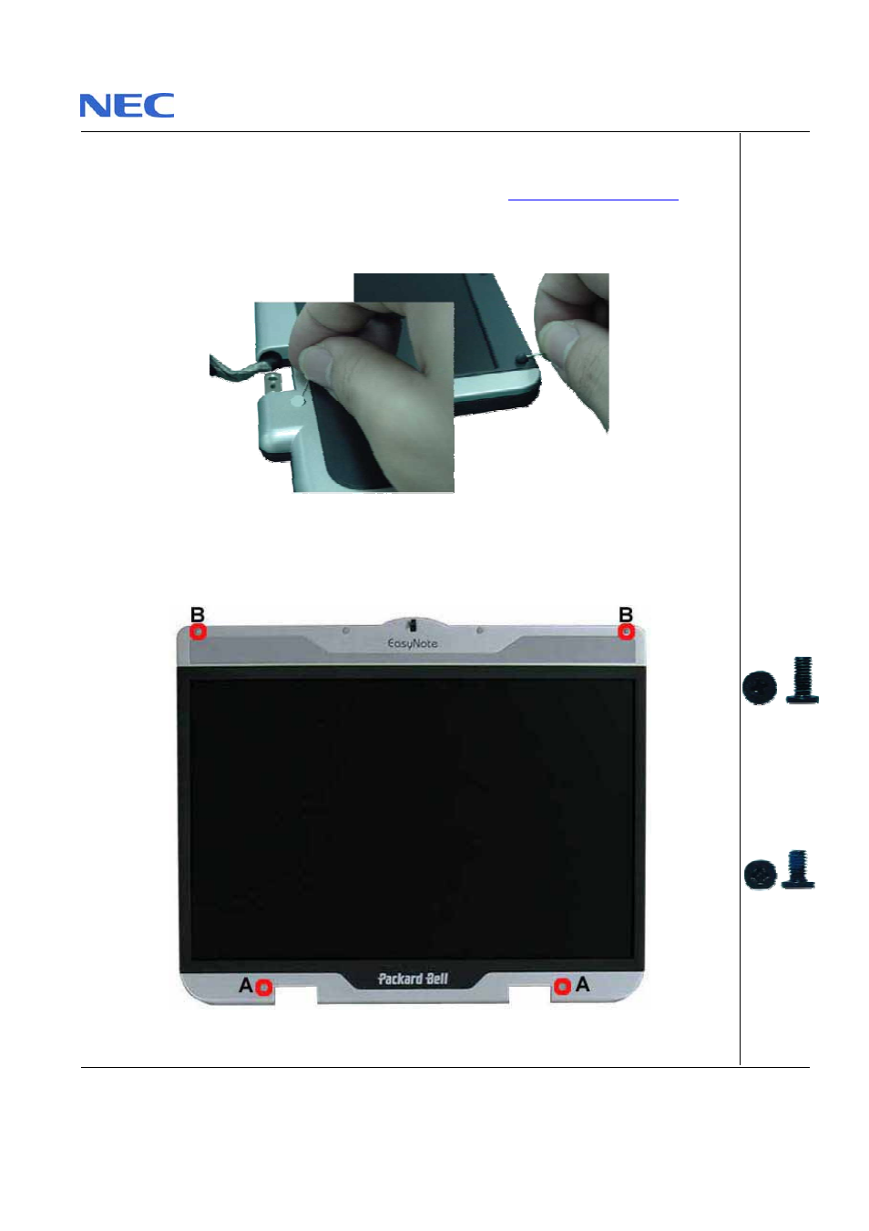 Removing the 15.4" lcd panel | NEC M400 User Manual | Page 17 / 30