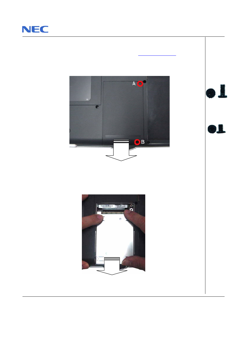 Removing the hard disk drive | NEC M400 User Manual | Page 6 / 30