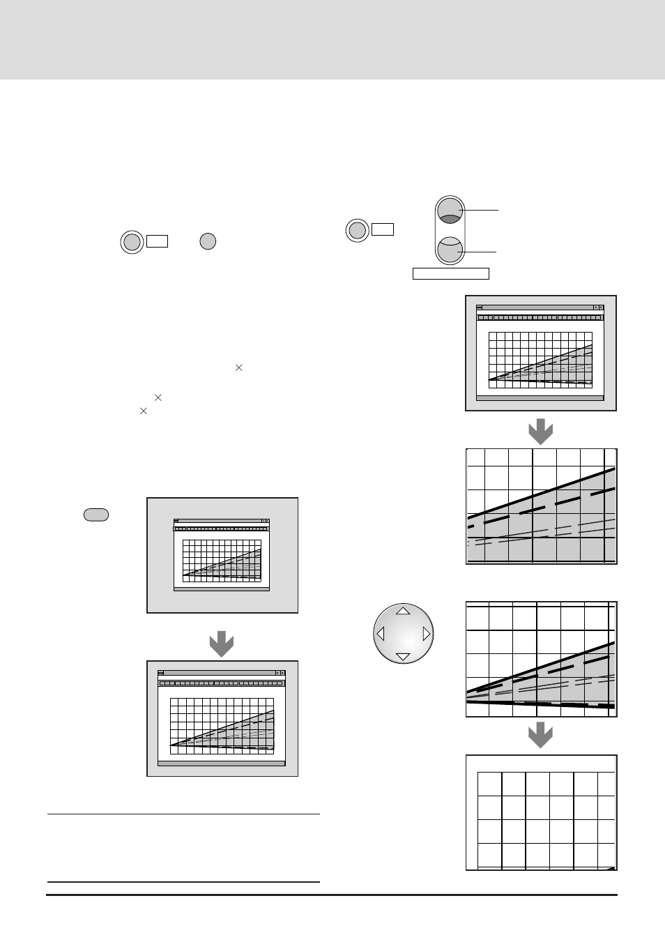 Temporarily turning off the on-screen menu display, Using digital zoom function, Using digital enlargement | E-42, Ctl display expand, Zoom magnify/reduce w t | NEC GT2000 User Manual | Page 42 / 87