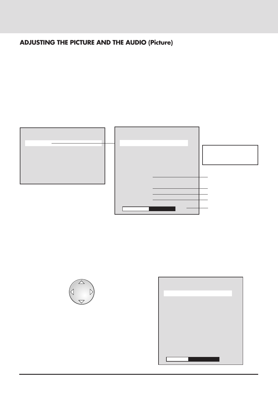 Adjusting the picture and the audio (picture), Default picture settings | NEC GT2000 User Manual | Page 44 / 87