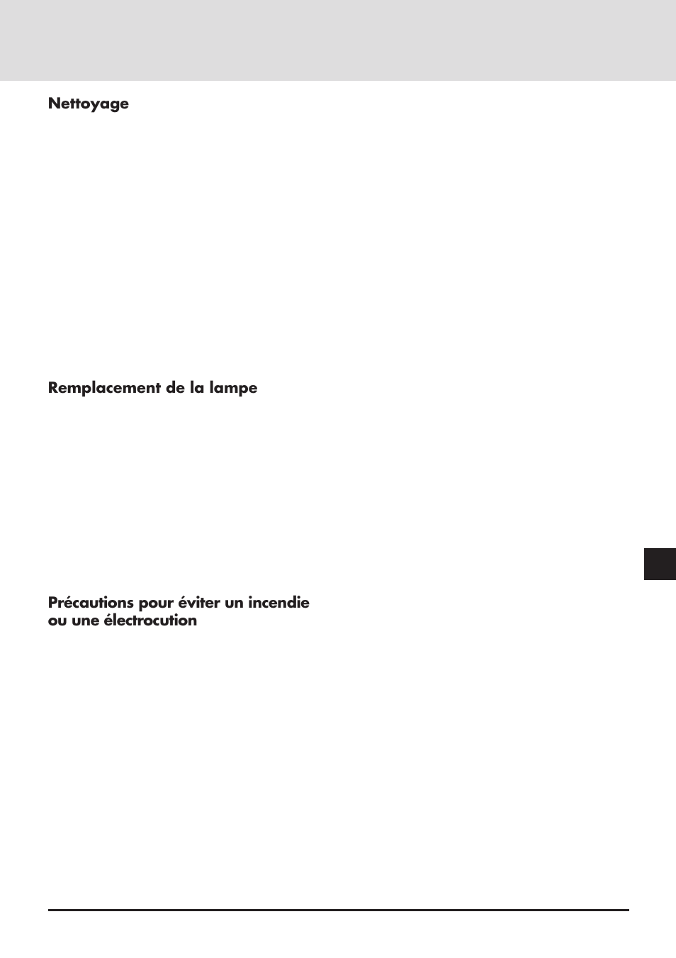 Nettoyage, Remplacement de la lampe | NEC GT2000 User Manual | Page 5 / 87