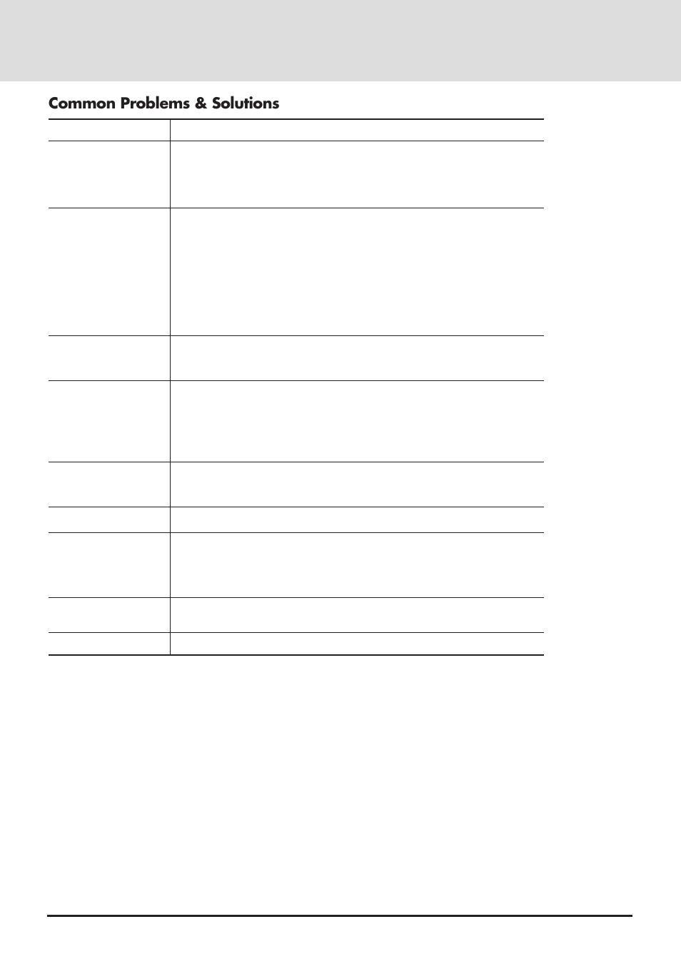 Common problems & solutions | NEC GT2000 User Manual | Page 78 / 87