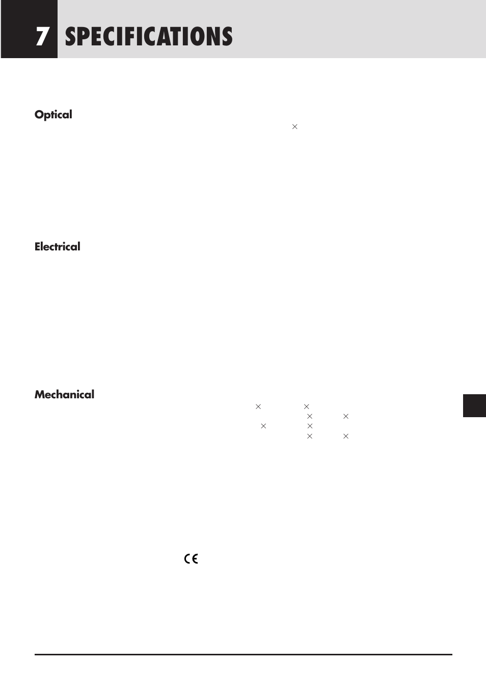 Specifications 7 | NEC GT2000 User Manual | Page 79 / 87