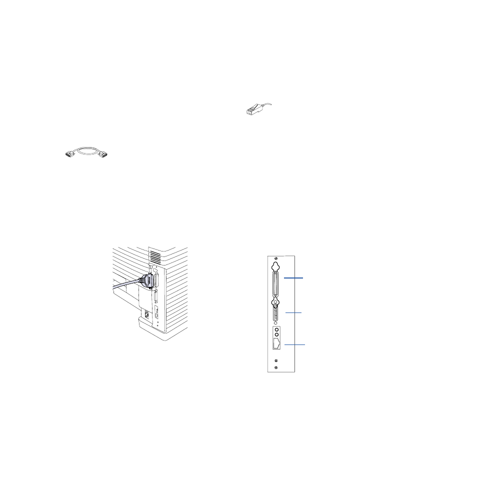 Connecting the printer, Connecting the 4650 series printer locally, Connecting the 4650n(x) to a network | NEC 4650N User Manual | Page 27 / 137