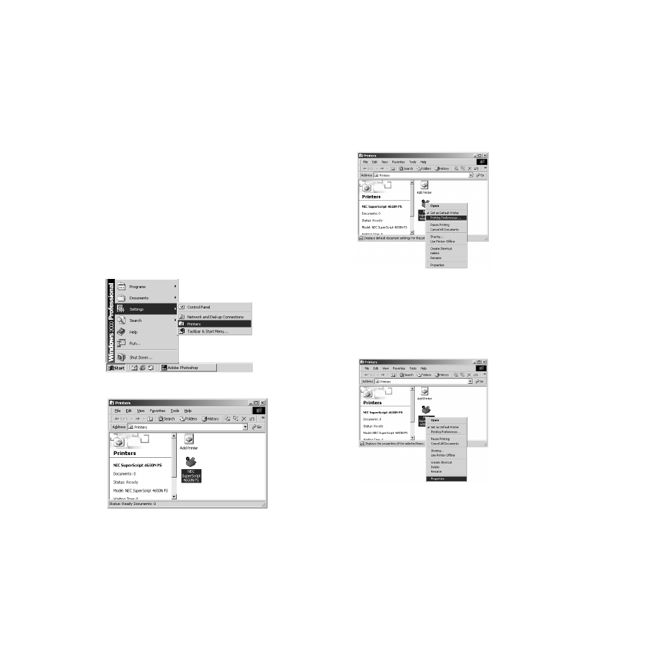 Printing a document, Accessing printing preferences, Accessing printer properties | NEC 4650N User Manual | Page 51 / 137