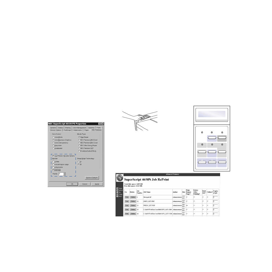 Job hold | NEC 4650N User Manual | Page 84 / 137