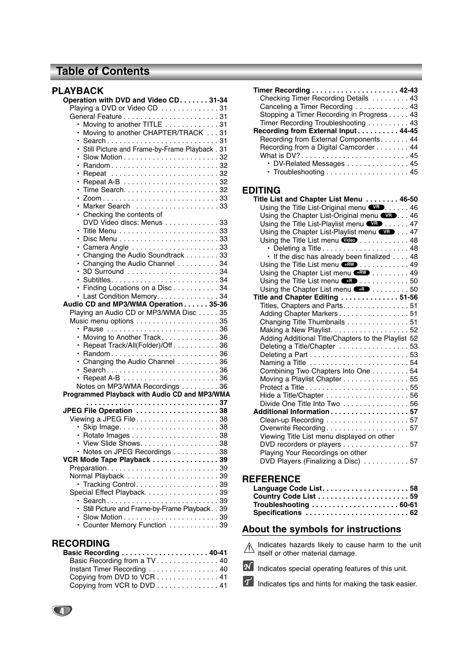 NEC NDRV-60 User Manual | Page 4 / 64