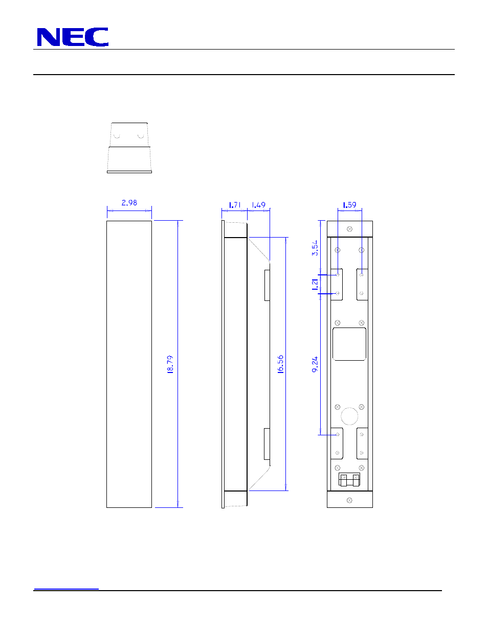 Lcd3215 installation guide, 32” lcd display, Optional speaker dimensions (sp-3215) | NEC MultiSync LCD3215 User Manual | Page 7 / 9