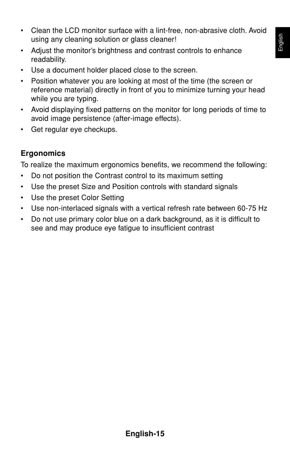 NEC LCD1530V User Manual | Page 16 / 23