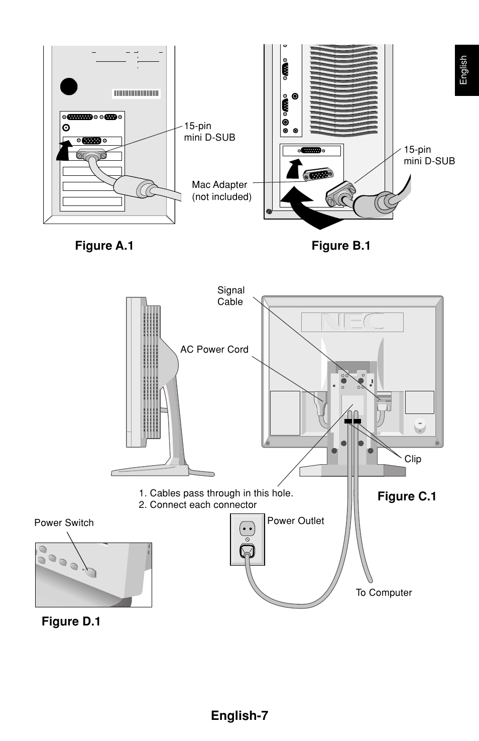 English-7 | NEC LCD1530V User Manual | Page 8 / 23