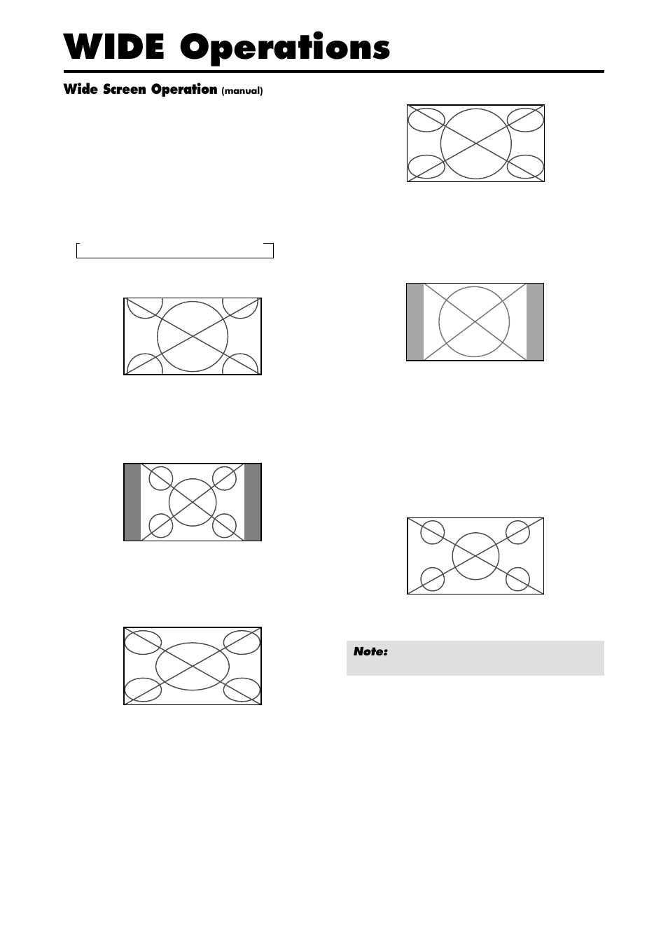 Wide operations, Wide screen operation | NEC PX-42VP4D User Manual | Page 20 / 56