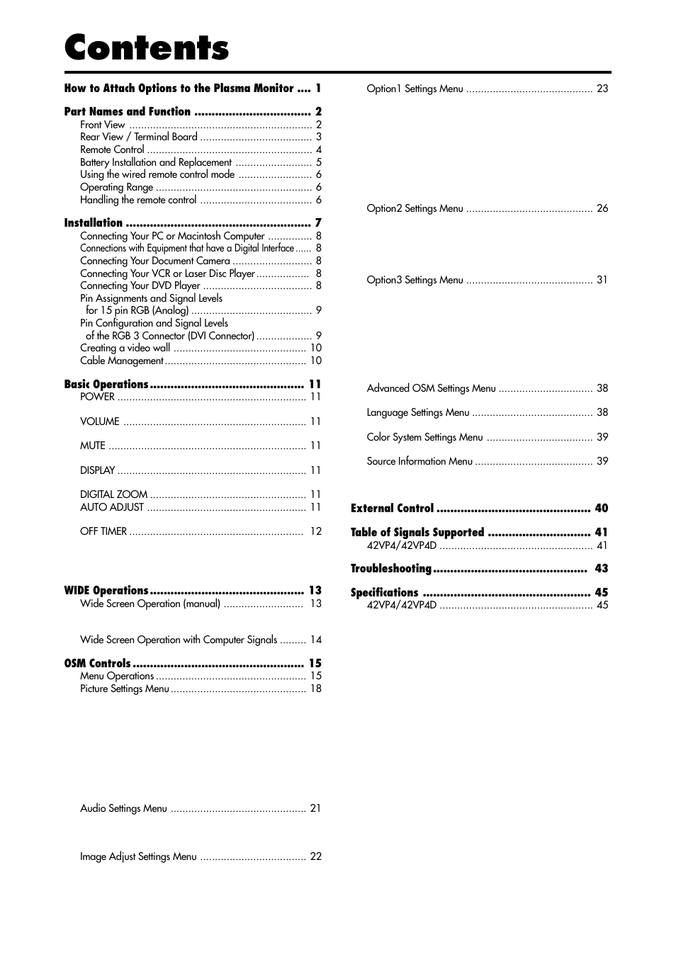 NEC PX-42VP4D User Manual | Page 7 / 56