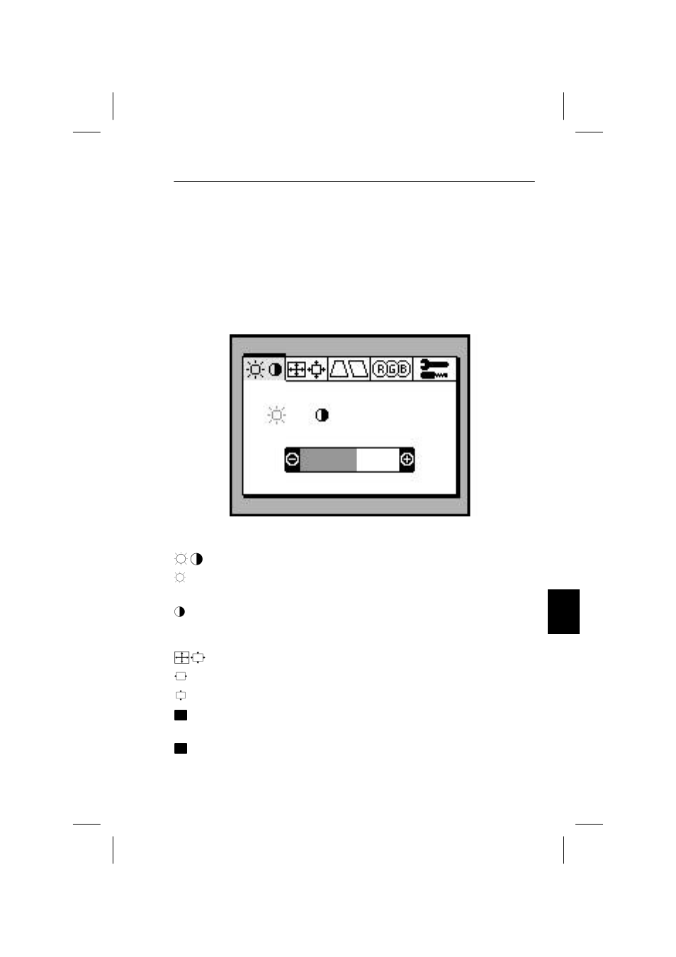 Menu osm, Controlli luminosità/contrasto, Controlli dimensione e posizione | NEC A700 JC-1736VMB User Manual | Page 83 / 92