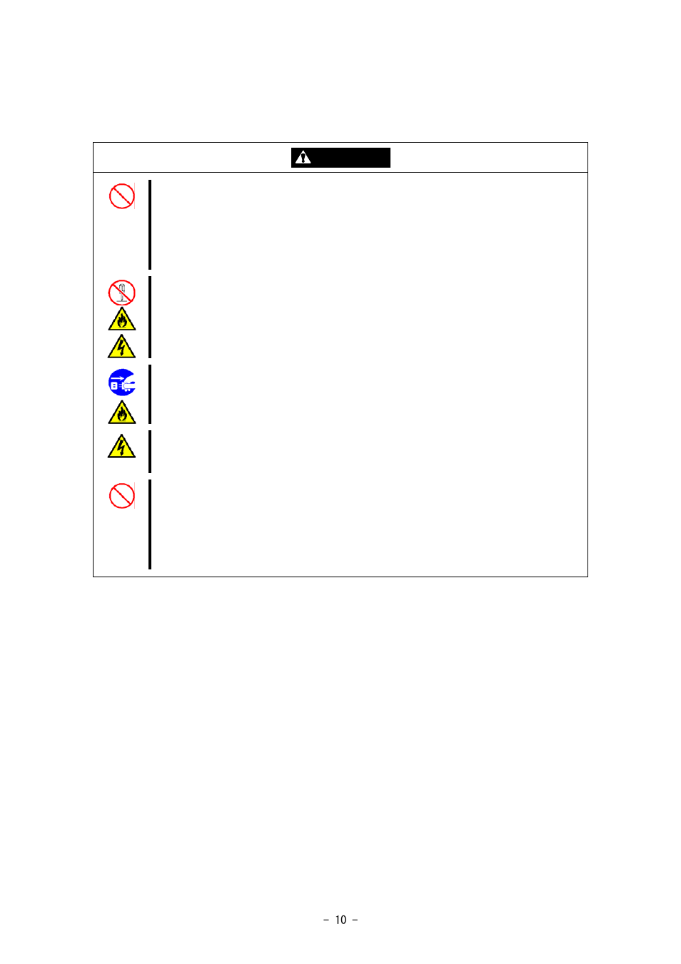 Safety indications, Warning | NEC SIGMABLADE N8406-020 User Manual | Page 10 / 147