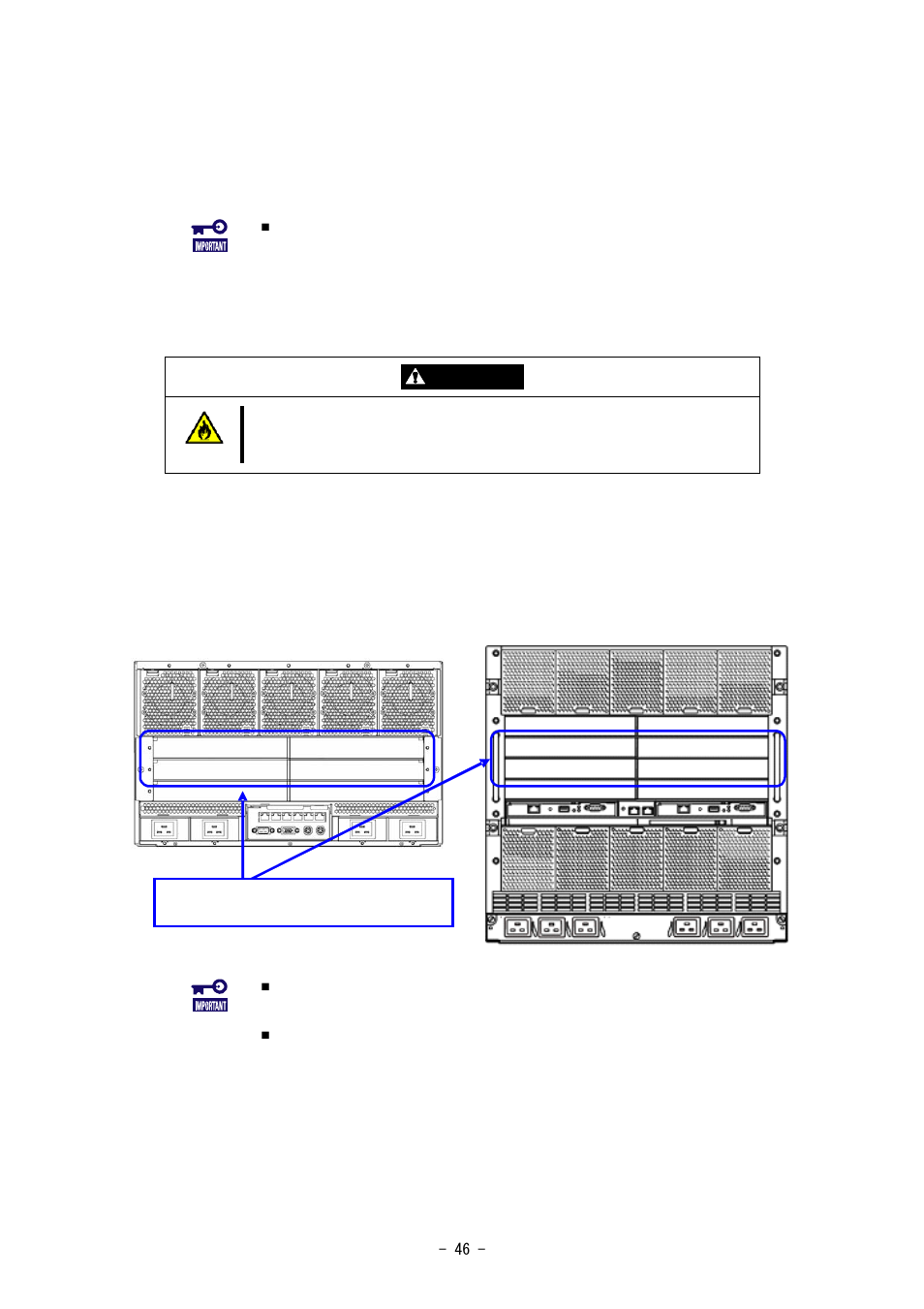 1. installing/removing the fc switch module, Installation procedure, Caution | NEC SIGMABLADE N8406-020 User Manual | Page 46 / 147
