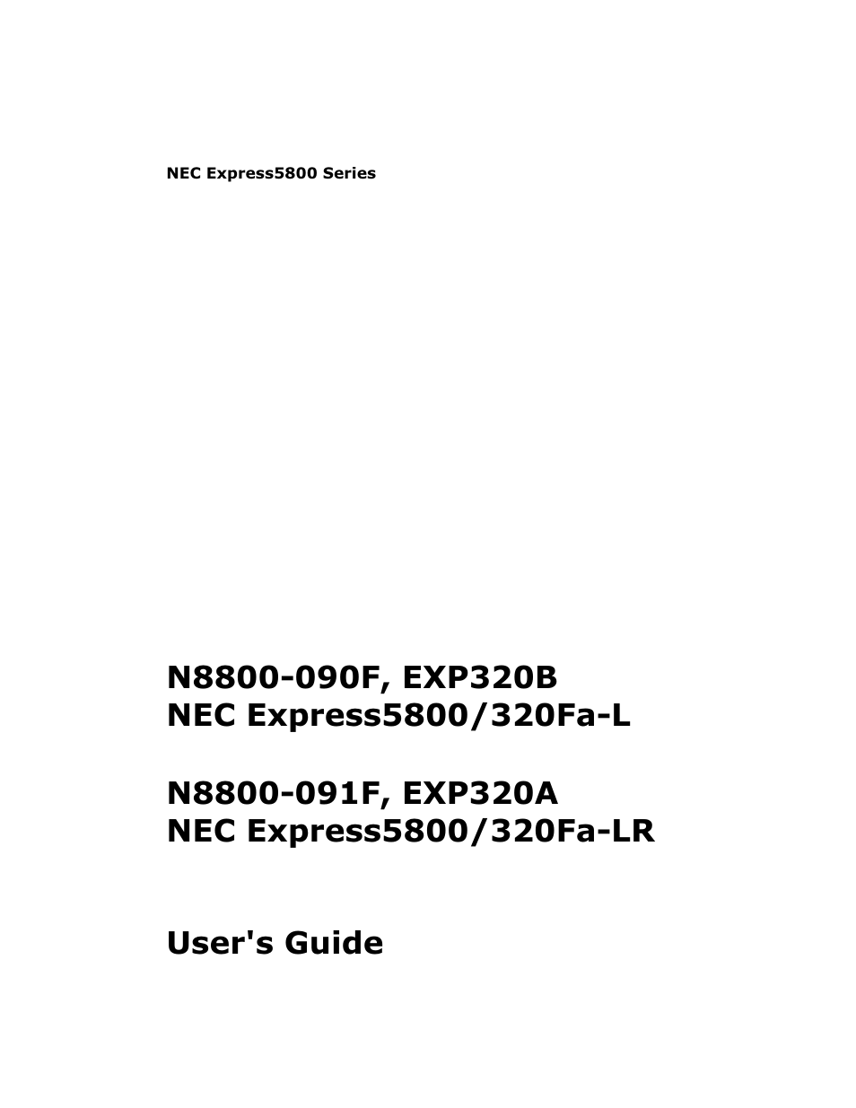 NEC Express5800 Series EXP320B User Manual | 358 pages