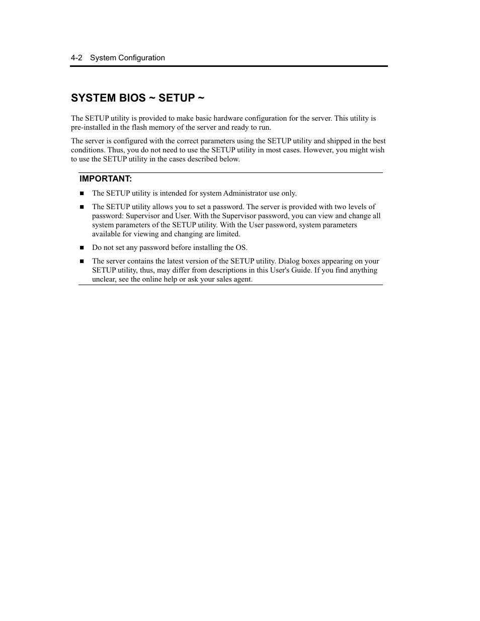 System bios ~ setup | NEC Express5800 Series EXP320B User Manual | Page 100 / 358