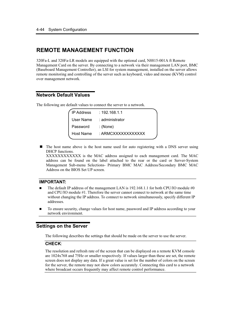 Remote management function | NEC Express5800 Series EXP320B User Manual | Page 142 / 358