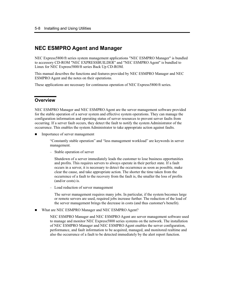 Nec esmpro agent and manager | NEC Express5800 Series EXP320B User Manual | Page 192 / 358