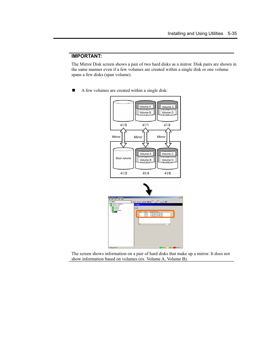 Important, Installing and using utilities 5-35 | NEC Express5800 Series EXP320B User Manual | Page 219 / 358