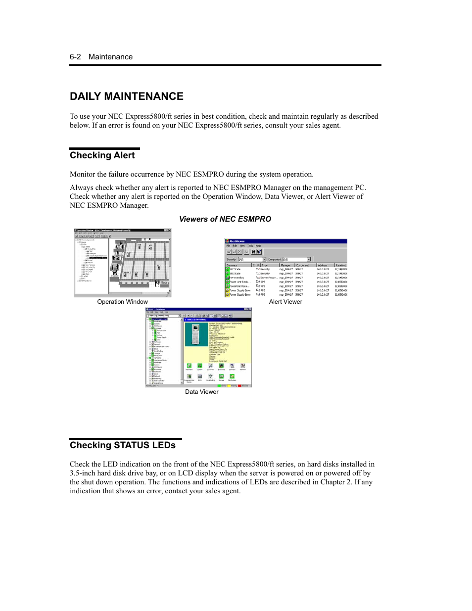 Daily maintenance | NEC Express5800 Series EXP320B User Manual | Page 260 / 358