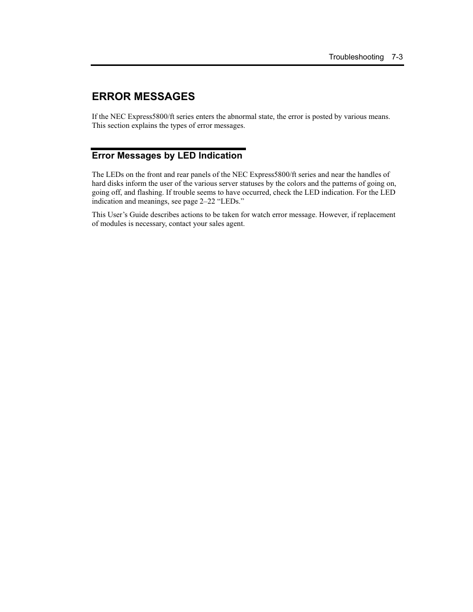 Error messages | NEC Express5800 Series EXP320B User Manual | Page 275 / 358