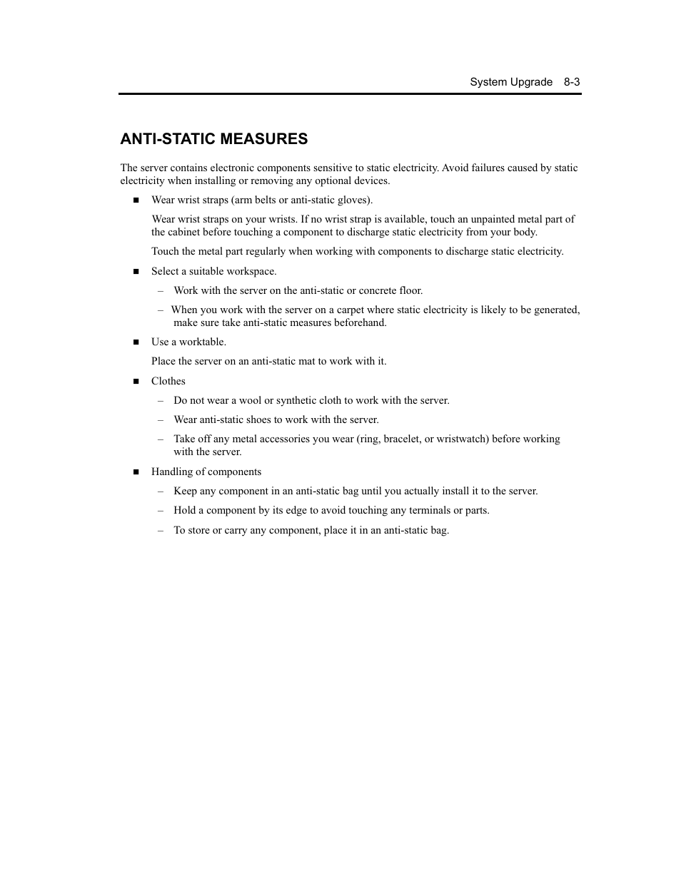Anti-static measures | NEC Express5800 Series EXP320B User Manual | Page 315 / 358