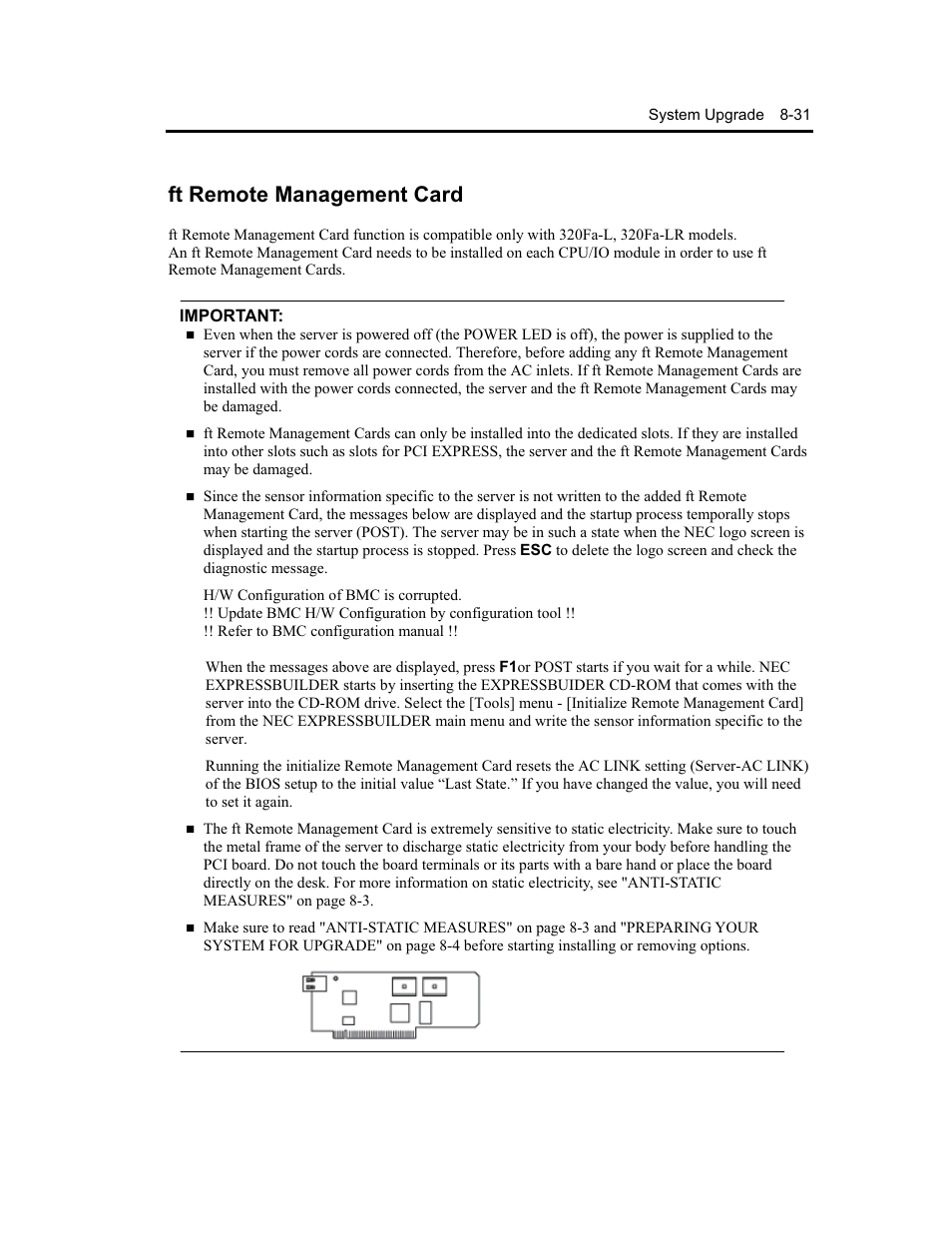 Ft remote management card | NEC Express5800 Series EXP320B User Manual | Page 343 / 358