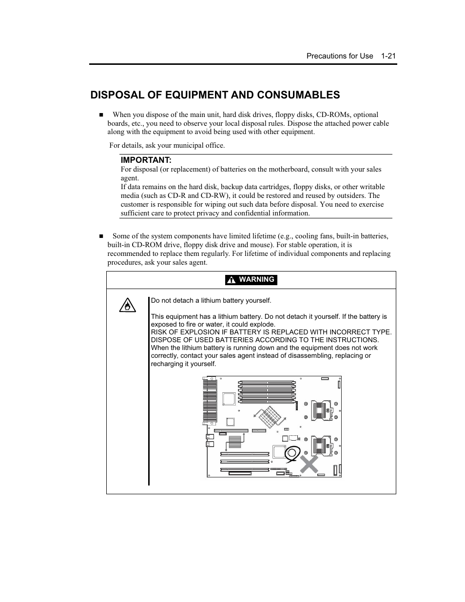 Disposal of equipment and consumables | NEC Express5800 Series EXP320B User Manual | Page 41 / 358