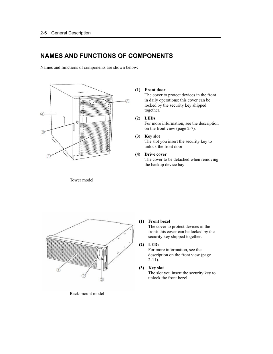 Names and functions of components | NEC Express5800 Series EXP320B User Manual | Page 50 / 358