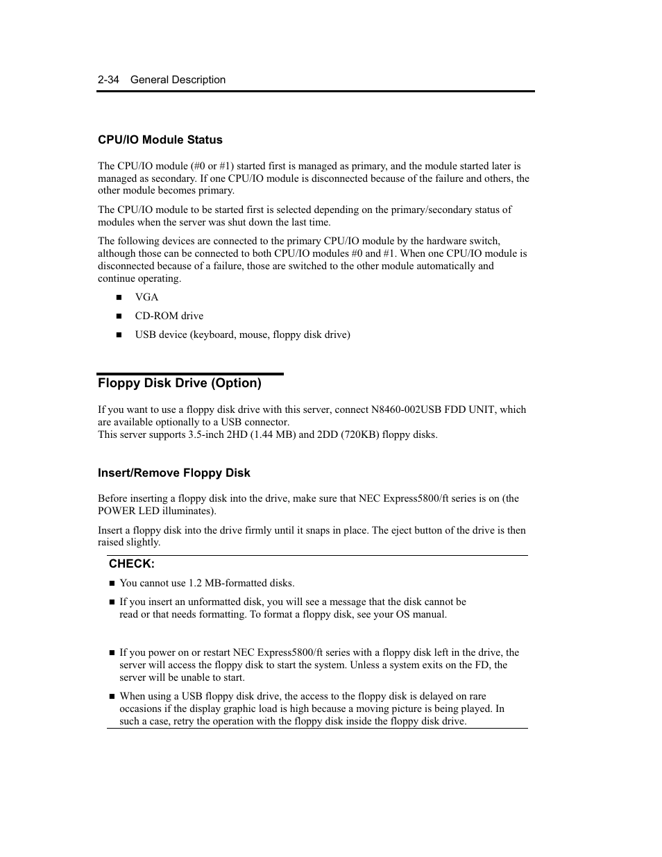 Floppy disk drive (option) | NEC Express5800 Series EXP320B User Manual | Page 78 / 358