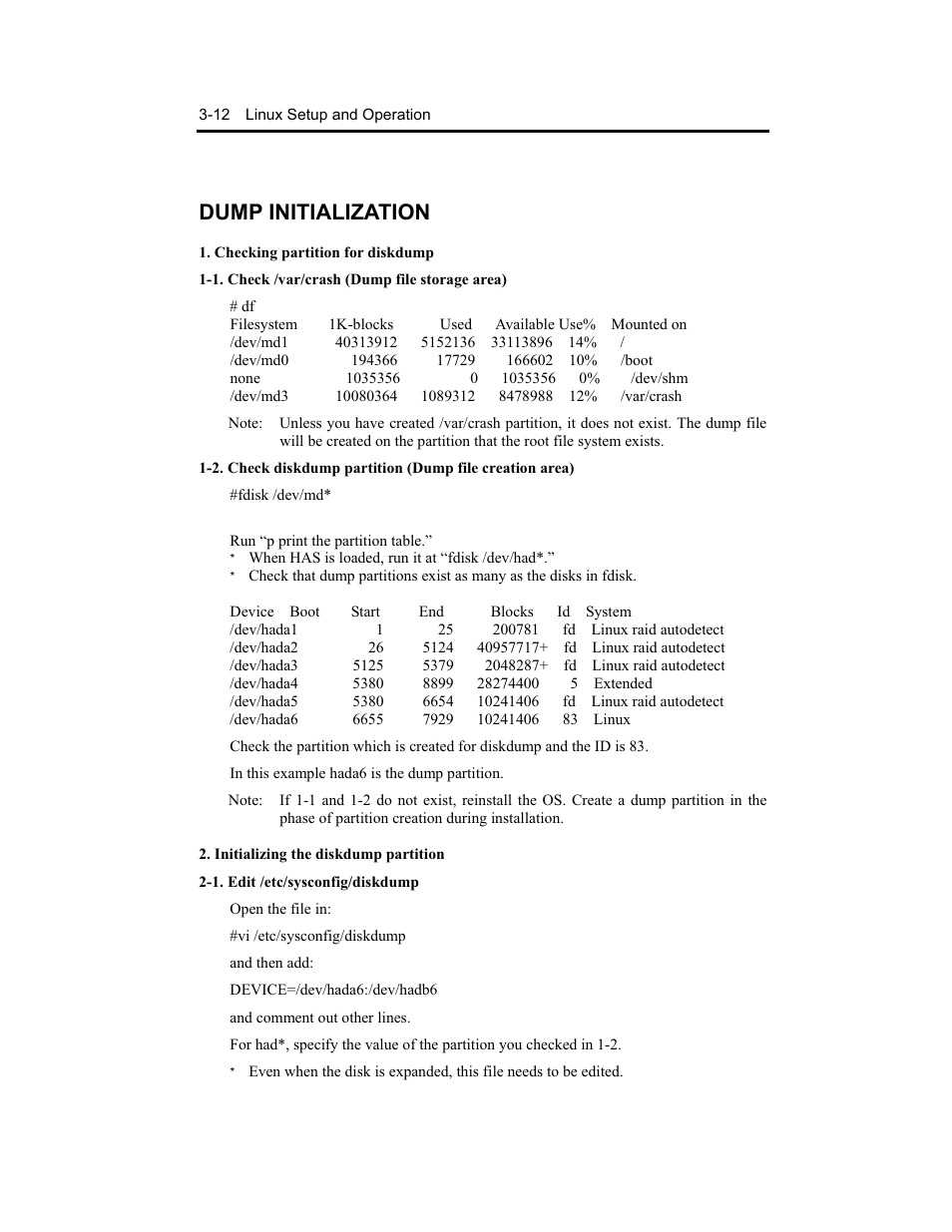 Dump initialization | NEC Express5800 Series EXP320B User Manual | Page 94 / 358