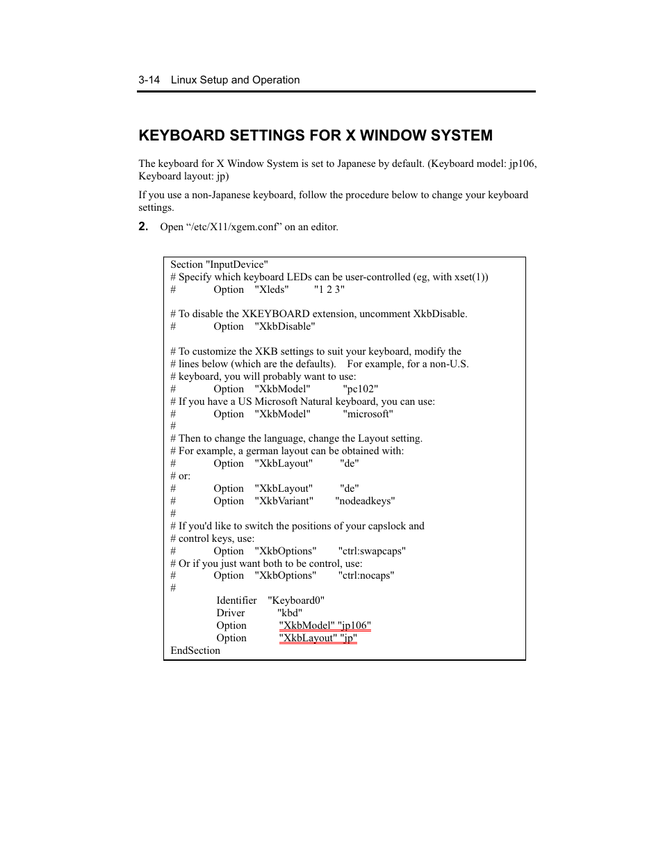 Keyboard settings for x window system | NEC Express5800 Series EXP320B User Manual | Page 96 / 358