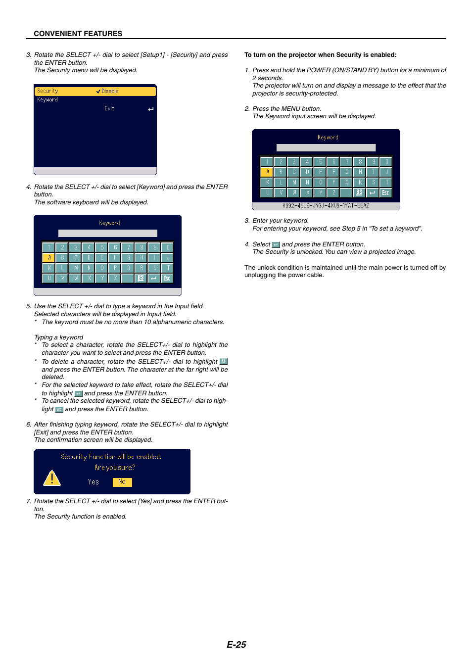 E-25 | NEC LT170 User Manual | Page 25 / 45