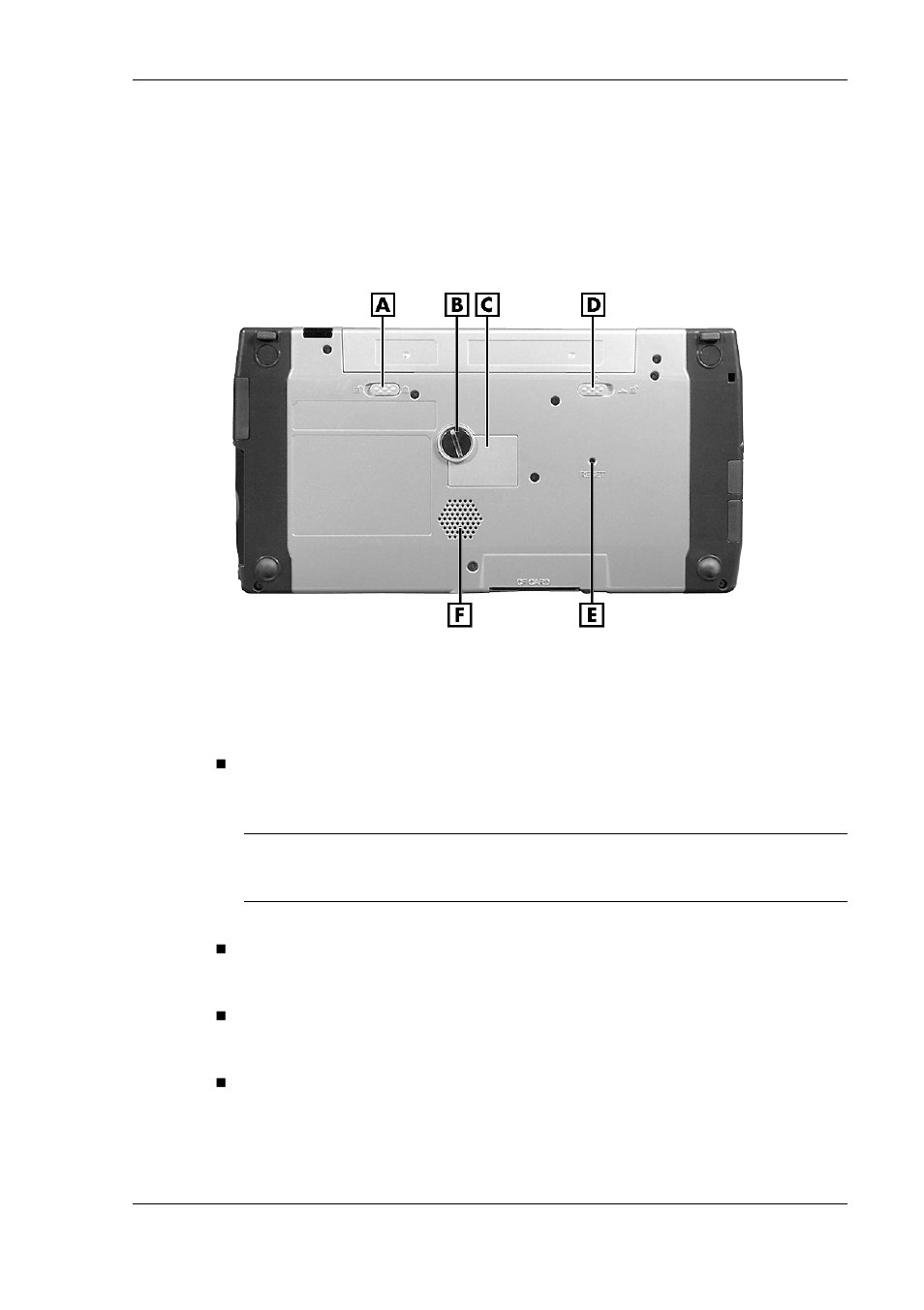 Around the bottom of the system, Features on the bottom of the system | NEC MOBILEPRO 900 User Manual | Page 51 / 132